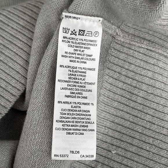 French Connection Light Gray Pullover Crewneck Long Sleeve Sweater Womens L - Picture 7 of 11
